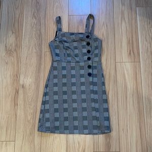 Black and white checked hounds tooth dress TBD G